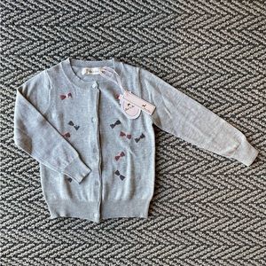 Little girls sequins bow cardigan